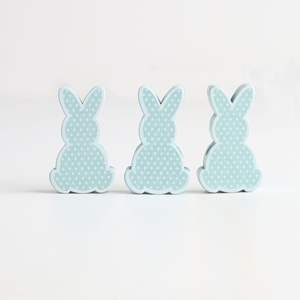 木製イースターラビットフィギュア飾りDIYバニービーズストリングキュートカラフルバニーウッドビーズ - Product Image 5