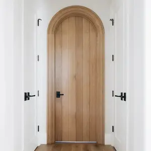坚固的门最新设计豪华风格别墅室内实木拱形门