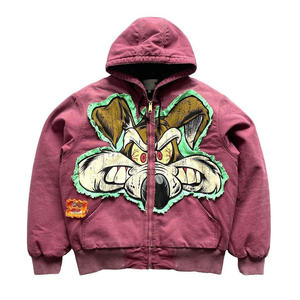 Logo personalizzato Streetwear taglie forti felpe <span class=keywords><strong>con</strong></span> cappuccio da uomo spessa in poliestere e <span class=keywords><strong>scheletro</strong></span> ricamato <span class=keywords><strong>con</strong></span> Zip <span class=keywords><strong>felpa</strong></span> da uomo - Product Image 1