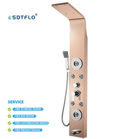 Panneau de douche à affichage numérique avec fonction de vente chaude avec éclairage LED Colonne de douche pour ensemble de douche intelligent