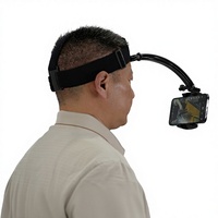 Support de fixation pour smartphone à fixation frontale, nouveau design, avec tige d'extension à réglage d'angle et pince de maintien pour smartphone
