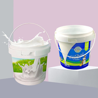 Fournisseur de barils recyclables pour le lait, seau pour boissons à vendre, seau en plastique de qualité alimentaire de 1L 2L