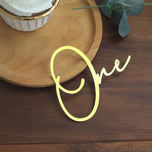 Decorazione per torta in acrilico oro rosa primo compleanno forniture per bambina di un <span class=keywords><strong>anno</strong></span> - Product Image 6