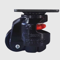 Roue de Nivellement Pivotante en Acier Noir pour Établis, 40 mm, Robuste, 6 Pouces, avec Frein, Roues Pivotantes en Acier de 4 Pouces