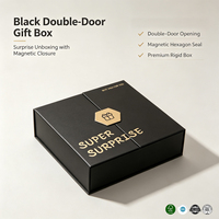 Boîte cadeau rigide magnétique personnalisée, écologique et recyclée, à double ouverture, avec dorure à chaud, pour entreprises et anniversaires