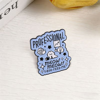Broche en émail 'Professional Cat Meow Meow 1 800 Feed Me', mignonne et humoristique, pour le bureau, bijou de revers, cadeau pour amis