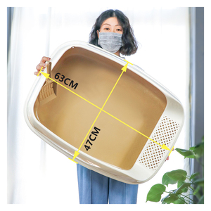 ZMaker – bac à litière Extra Large en résine Durable, toilette ouverte pour animaux de compagnie, pour chats de toutes tailles avec pédale - Product Image 3