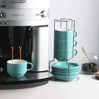 Logo personnalisé des fabricants d'usine Tasse à café en porcelaine Tasse à expresso et soucoupe en céramique Tasses à café émaillées personnalisées