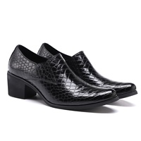 Chaussures habillées pour hommes de style britannique à bout pointu, chaussures formelles en cuir véritable brillant