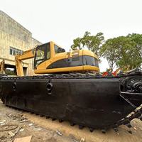 Excavatrice de bateau d'occasion de 20 tonnes, excavatrice de bateau amphibie avec buggy de marais 320D CAT 320D Original à vendre