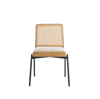 Chaises de salle à manger en tissu au design moderne, vente chaude, démontables, dossier en rotin respirant, chaise de salon, meubles de maison