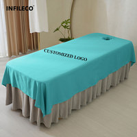 Draps de lit spécifiques pour salon de beauté agrandis en taille serviette de bain de beauté ensemble de serviettes de lit housse de matelas logo de marquage à chaud