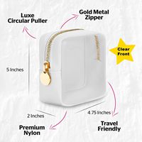 Sac de maquillage de voyage résistant à l'eau en PVC transparent avec fermeture éclair, impression de logo personnalisée, mini trousse de toilette, petite trousse à cosmétiques