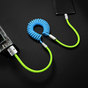 Câble USB-C vers USB-C rétractable 240W, à spirale, pour charge rapide, compatible avec les chargeurs de voiture et les séries iPhone 17-15 - Product Image 5