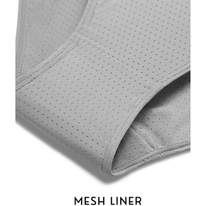 Pantalones cortos para correr para mujer, de secado rápido, elásticos, de cintura alta, con bolsillos con cremallera, color gris claro - Product Image 4