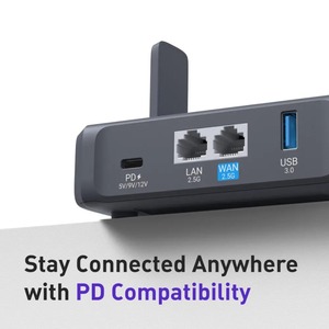 เราเตอร์ <span class=keywords><strong>GL</strong></span>.<span class=keywords><strong>iNet</strong></span> <span class=keywords><strong>GL</strong></span>-BE3600 Slate 7 Wi-Fi 7, พอร์ตคู่ 2.5G, หน้าจอสัมผัส, ฮอตสปอตสำหรับเล่นเกม 3570Mbps, VPN สำหรับ Wi-Fi สาธารณะและโรงแรม - Product Image 3