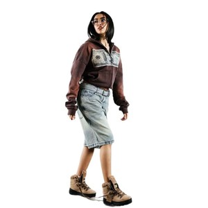 Y2K hommes rétro gothique Hip Hop <span class=keywords><strong>Style</strong></span> à capuche <span class=keywords><strong>Harajuku</strong></span> Dollar imprimé fermeture éclair sweat surdimensionné <span class=keywords><strong>Streetwear</strong></span> hiver numérique lâche - Product Image 5