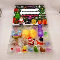 Calendrier de l'Avent Squishy Surprise de Noël, Boîte Mystère de Jouets à Presser pour Compte à Rebours de 24 Jours, Cadeau de Noël pour Enfants