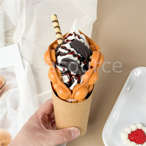Présentoirs alimentaires, modèles réalistes, gaufres bulles, crème glacée fouettée, biscuits au chocolat, barres de collation, chariots à desserts, durables - Product Image 4