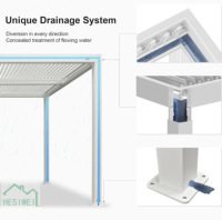 Pergola motorisée en aluminium imperméable pour patio, mobilier de jardin, gazebo à lames orientables, bioclimatique