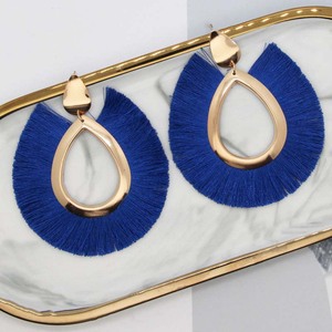 Pendientes de flecos de borla Retro de moda occidental, pendientes colgantes de Metal al por mayor baratos, pendientes de gota de playa bohemios hechos a mano para mujer - Product Image 5