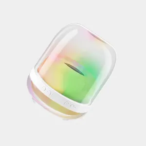Speaker desktop lampu warna-warni, pengeras suara rumah subwoofer kaca kristal generasi baru tanpa kabel