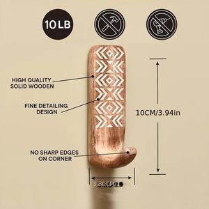 Appendiabiti in Legno Massello Stile Vintage Nord Europa con Motivo Geometrico per <span class=keywords><strong>Ingresso</strong></span>, Camera da Letto, <span class=keywords><strong>Porta</strong></span>, Cappotti e Chiavi - Product Image 4