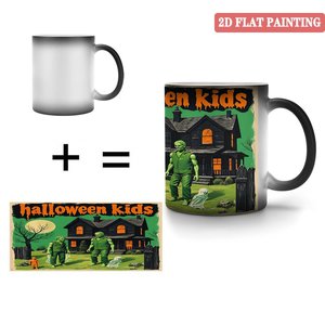 Halloween Kids 2D Flat Painting <b>Ceramic</b> <b>Mug</b> 11oz Color Changing Heat Sensitive - Product Image 4