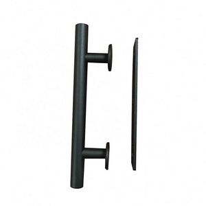 ชุดอุปกรณ์ฮาร์ดแวร์แบบฝังสำหรับประตูบานเลื่อนขนาด 12 นิ้ว ดีไซน์แผ่นหลังเรียบ สีดำซาติน ผลิตโดย WEKIS BSCI OEM ISC Factory พร้อมมือจับแบบดึง - Product Image 2