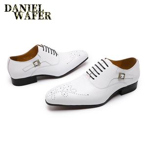 White Dress <b>Shoes</b> Genuine Leather Pointed Toe Paisley Formal Wedding Men Dress <b>Shoes</b> - Product Image 2