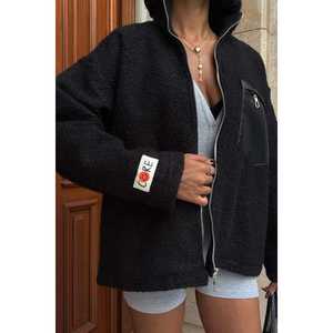 Chaqueta de Mujer Sobe, de Piel Sintética, Negra, Informal, Cálida, con Forro Polar y Relleno de Poliéster - Product Image 6