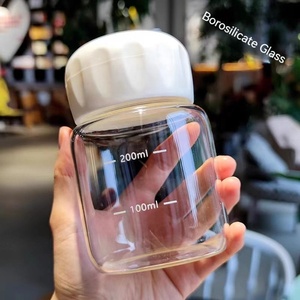 Creative Mini <strong>Fat</strong> Cup White/<strong>pink</strong>/green Portable Borosilicate Glass Graduated Milk Coffee Soybean Milk Water Bottle - Product Image 6
