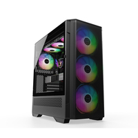 Boîtier PC de bureau Full Tower EATX en SPCC 0,7 mm avec design en maille de fer, panneau latéral gauche en verre trempé rotatif, boîtier de jeu en alliage d'aluminium
