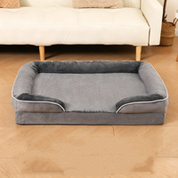 Lit pour chien orthopédique de luxe avec housse amovible et design protecteur pour chiens âgés ayant des problèmes de mobilité