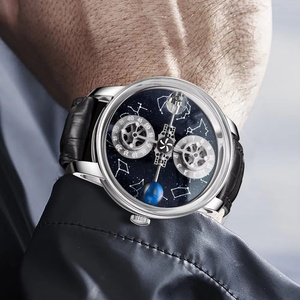Relojes PINDU, Nuevo Modelo Mecánico con Diseño de Cuerpo Celeste y Doce Constelaciones, Cristal de Zafiro, Caja de Acero Inoxidable, Resistente al Agua 3BAR - Product Image 2
