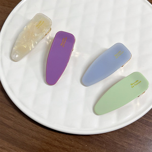 Qianjin nueva llegada logo personalizado estilo coreano de alta calidad Simple delicado horquillas para uso diario Logotipo de acetato pinzas para el cabello personalizadas - Product Image 2