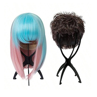 Accessoires pour cheveux : Support de perruque en plastique noir pliable, qui maintient la forme des perruques et des chapeaux multiples