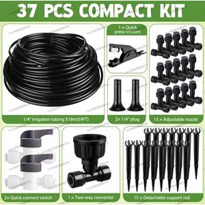 Sistema de Riego por Goteo de 18m/36m con Kit de Atomizador de Conexión Rápida para Invernaderos y Macizos de Flores, Serie Micro Spray - Product Image 3