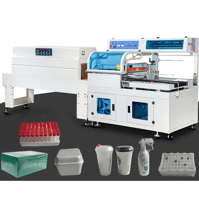 2024 Automatic packing fast food meal lunch box L bar automatic shrink wrapping machine price