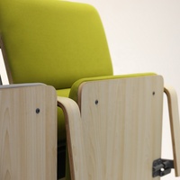 Chaise d'auditorium à dossier bas avec revêtement en tissu, design moderne pour petits espaces commerciaux
