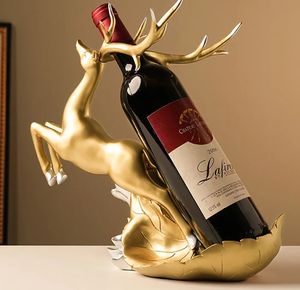 Casiers à vin de table décor à vin pour cuisine Bar décor à la maison résine cerf doré résine porte-vin décoration d'armoire moderne - Product Image 3