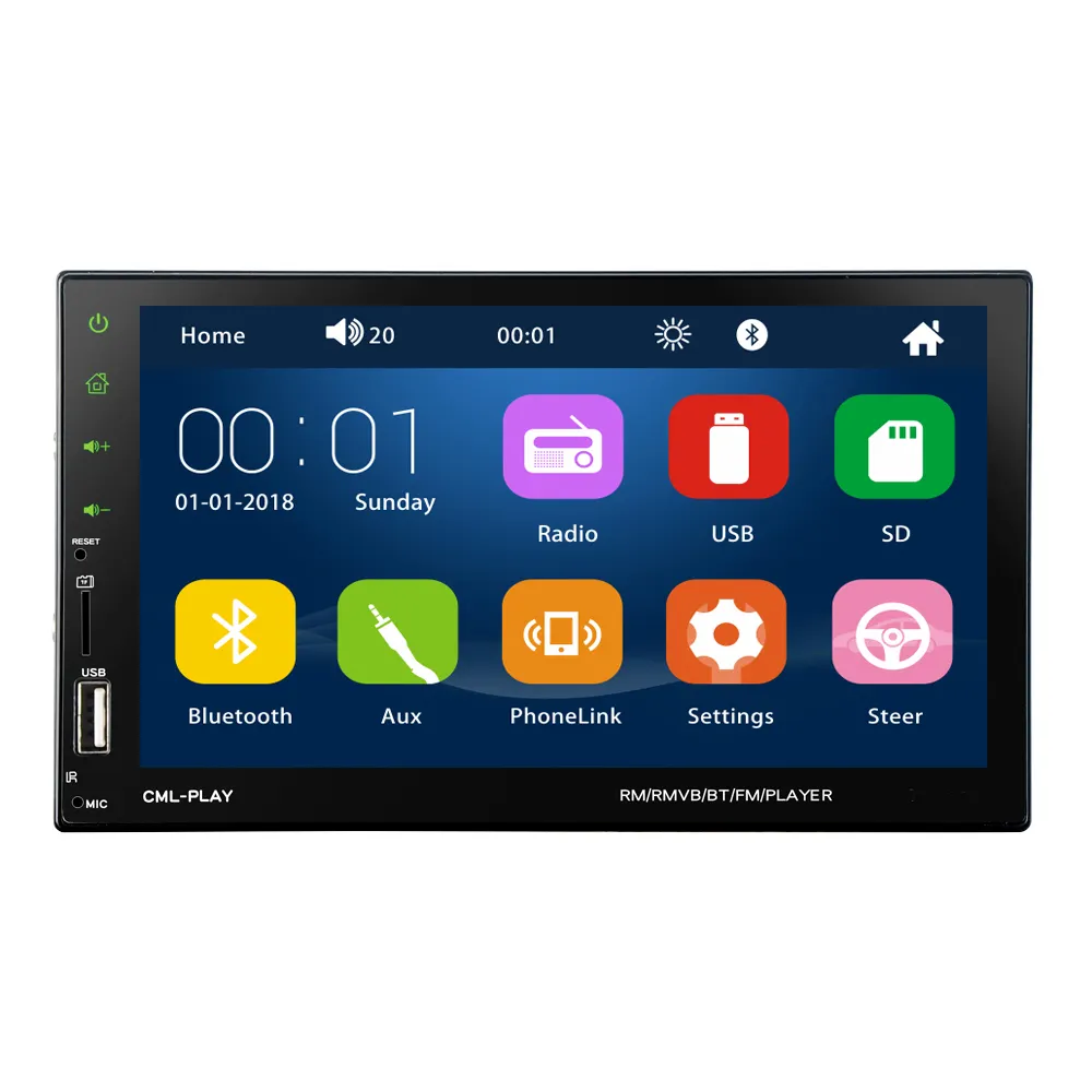 Radio de coche 2 din con pantalla táctil, Manual de usuario, 7 pulgadas, FM, RDS, entrada DVR, reproductor MP5