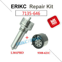 Kit de réparation d'injecteur diesel ERIKC 7135-646 EJBR05102D, soupape de régulation de carburant 9308-621C, buse L381PBD OEM 28232251