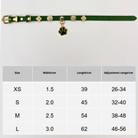 Hochwertiges Hundehalsband aus Vollnarbenleder mit individuellem Logo, Großhandel, Glitzer-Hundehalsband mit funkelndem Pfotenanhänger