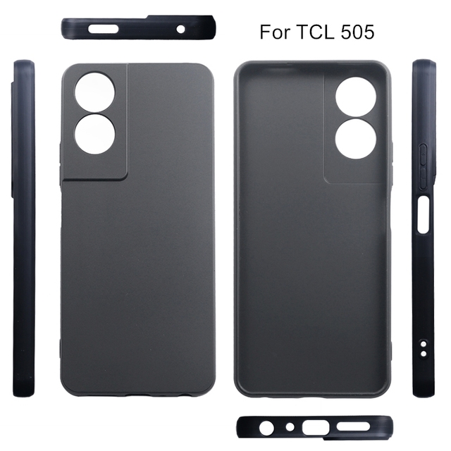 For TCL 505 Case, Black Non Slip Matte Soft TPU Gel Rubber Slim Fit Shockproof Mobile Phone Cover Case for TCL 505 T509K T5094