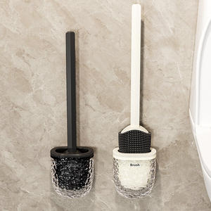 Soporte para escobilla de baño montado en la pared Chef Jun, diseño ovalado moderno, sin perforaciones, fácil de limpiar, accesorio para baño - Product Image 5