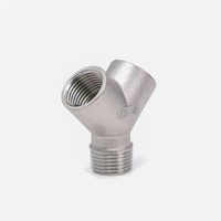 SS304 Acero inoxidable BSP macho Y forma 3 vías conector acoplador empalmador divisor instalación de tuberías hogar jardín