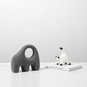 Décoration de maison minimaliste ornement éléphant en céramique Table abstraite décoration de salon <span class=keywords><strong>Statuette</strong></span> artisanat Design d'intérieur - Product Image 1