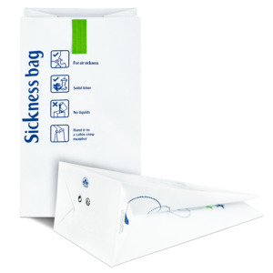 Fabricantes de alta calidad Air Travel Sickness Bag Kraft Paper Airline Barf Bags para vomit - Product Image 2