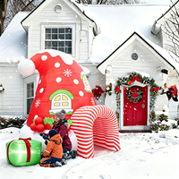 Tente de Noël gonflable géante de 4,5 m/14,76 pi pour fête de Noël, personnalisable, en forme de chalet de Noël pour cour